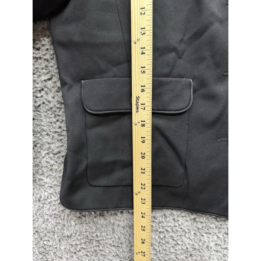 CHANEL PRE-OWNED 2008 SINGLE-BREASTED WOOL BLAZER - P33310 - BLACK‎ Size 48